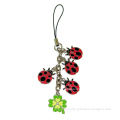 soft pvc 3D insect mobile phone strap